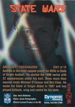 1996 Dynamic ARL Series 2 - State Wars #SW1 Andrew Ettingshausen Back